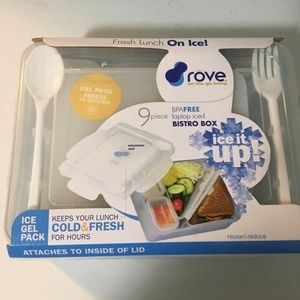 BRAND NEW rove 9 pieces bistro lunch box (with ice gel pack)